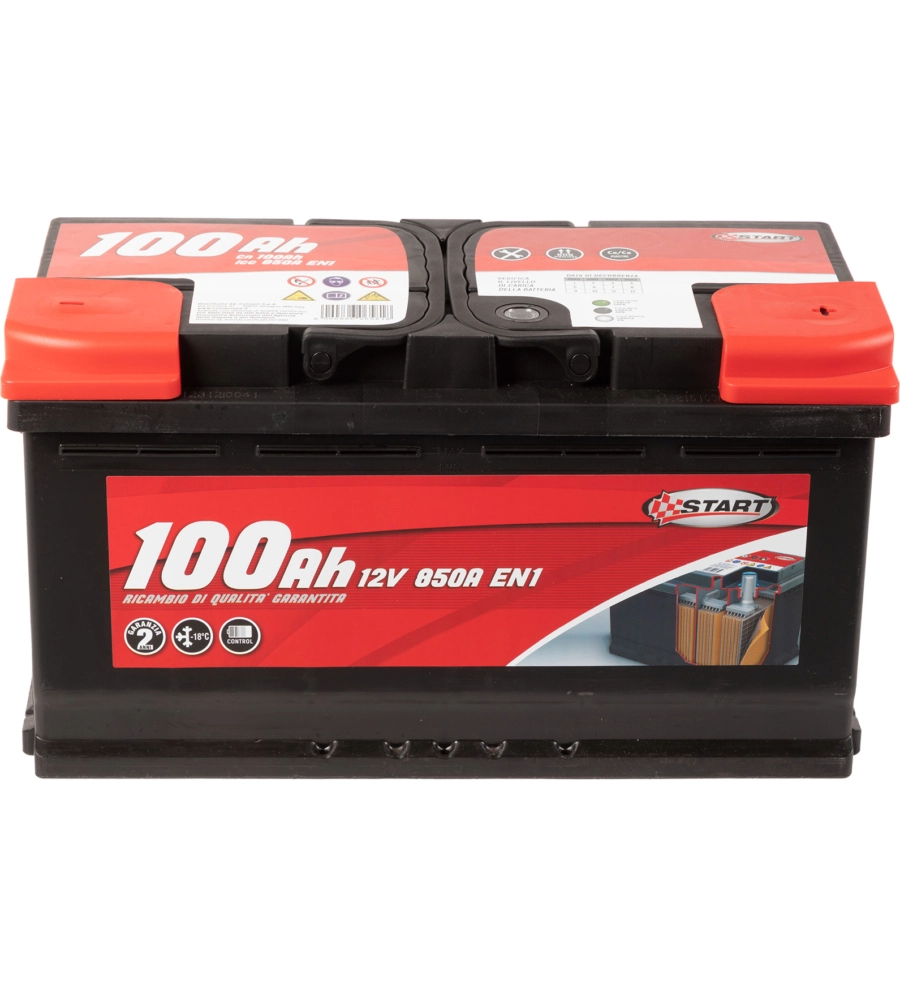 Batteria auto 100ah 12v 850a polo positivo destro cassetta l5